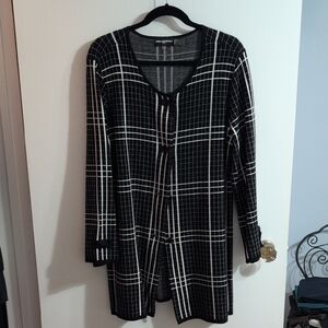 Karl Lagerfeld Black and White Checkered Cardigan